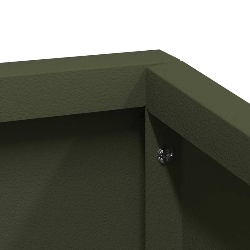 Garden Planter 50 Cm Steel, Olive Green, 50cmH x 60cmW x 60cmD