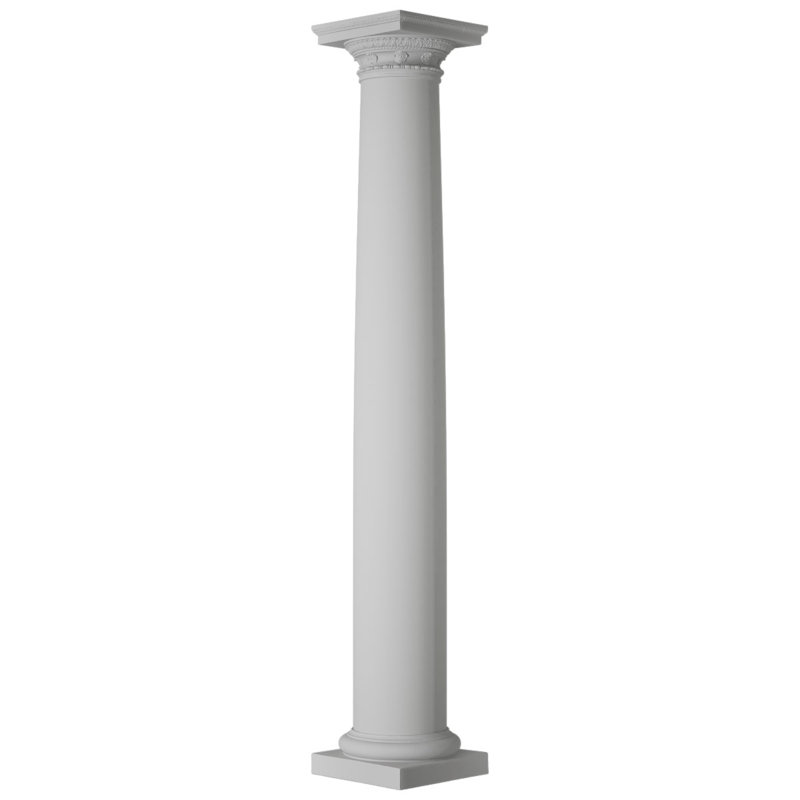 Colonne ronde Endura-Stone, 8 po de diamètre x H 5 pi, Base toscane et capitale ornementale dorique roma
