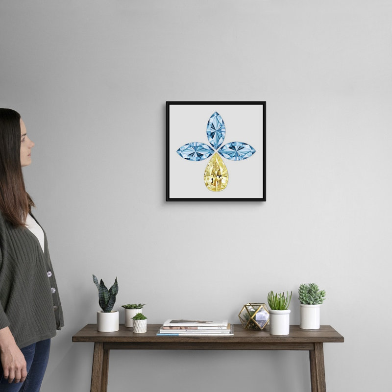 Impression sur toile, H 18 po x l 18 po x P 1,75 po, Cadre flottant noir