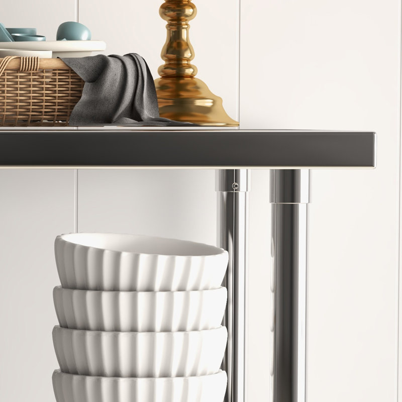 Stainless Steel Commercial Work Table, Prep Table with Undershelf for Kitchen Restaurant Hotel, 34" H x 30" L x 24" W