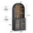 71" Tall Arched Bookshelf with Glass Doors, Set of 2, Ebony-1986716427
