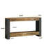 Console 63 po, canapé de ferme en bois derrière le canapé