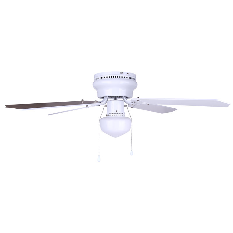 Ventilateur de plafond standard 42 po à 4 pales 42 po avec chaîne de traction et ensemble d'éclairage inclus Ruggiano