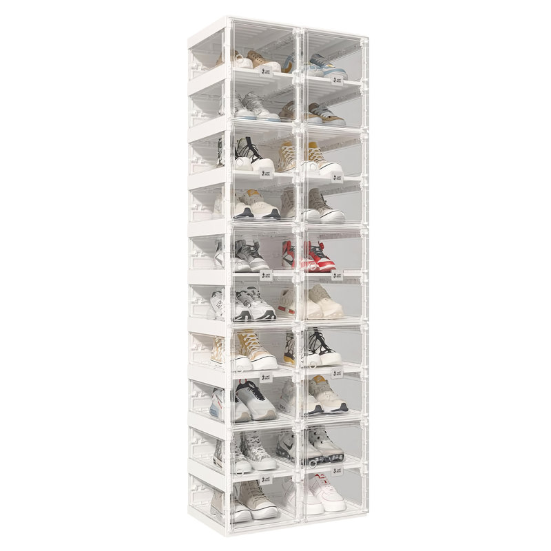 Range-chaussures empilable, 20, Transparent