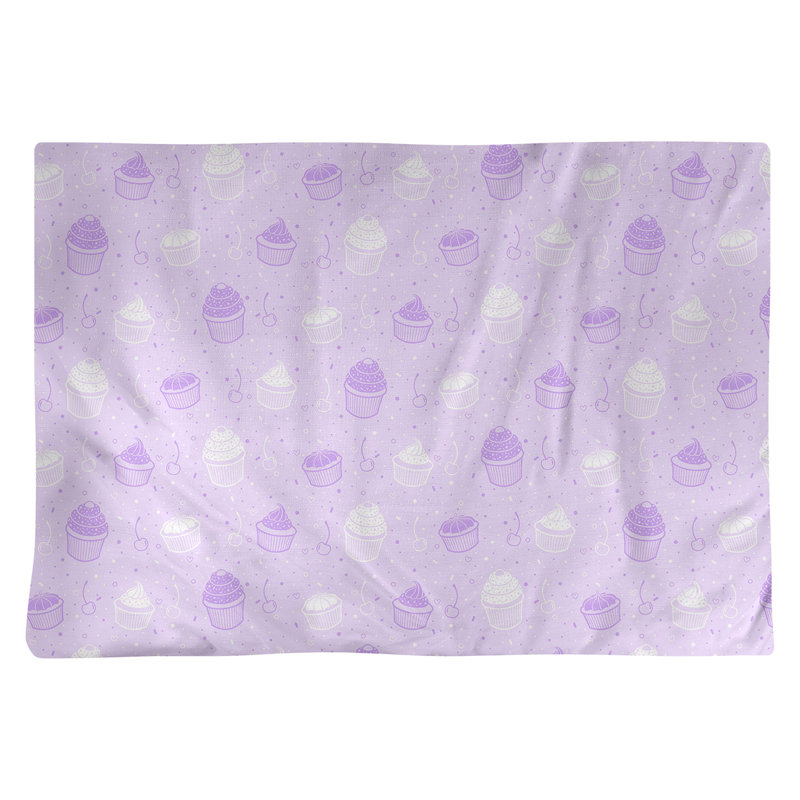 Napperon en coton 18 po Classic cupcake, Mauve / Blanc