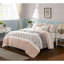 Ensemble de courtepointe en percale de coton 6 pièces avec coussins Blush King / Cal King-128898560-128898565