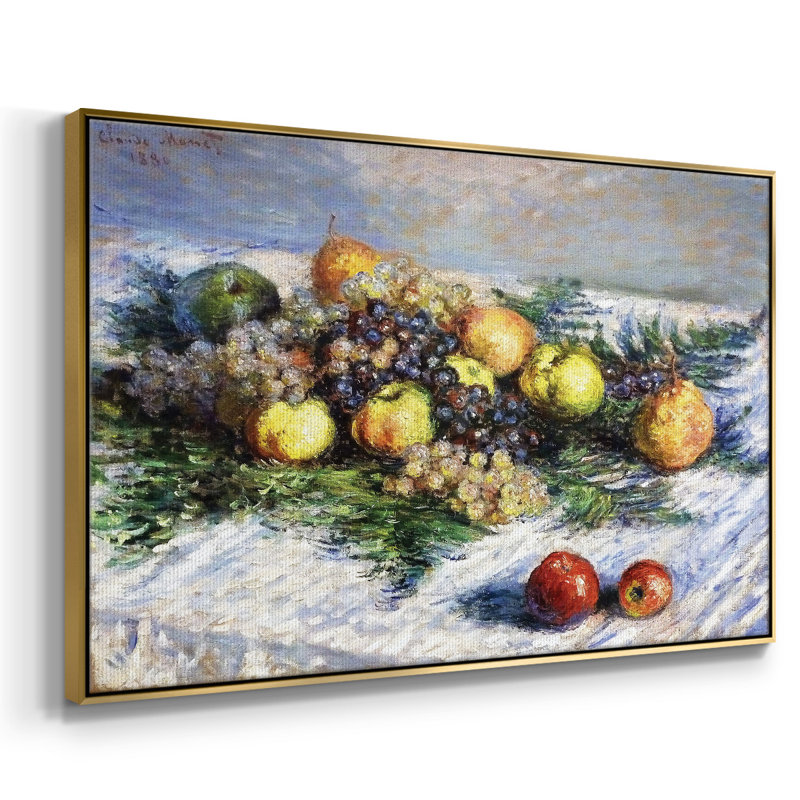 Nature morte aux poires et aux raisins, 1880, reproduction d'art sur toile, H 17 po x l 25 po x P 2 po, Or