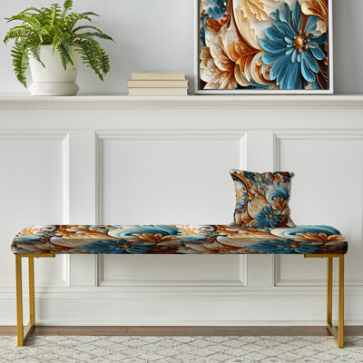 Banc tropical rembourré or