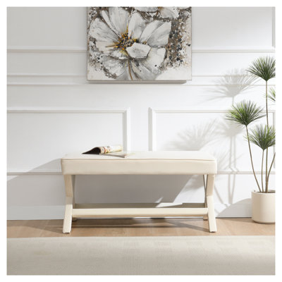 Double banc Comfort recouvert de velours beige