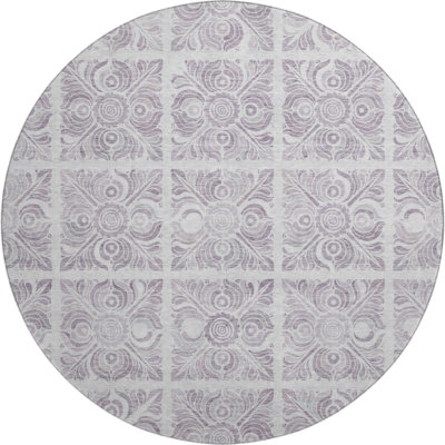 Premium Machine Washable Prisco Lavender Rug
