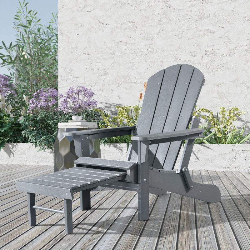 Chaise Adirondack pliante Hurley Morphew, Gris