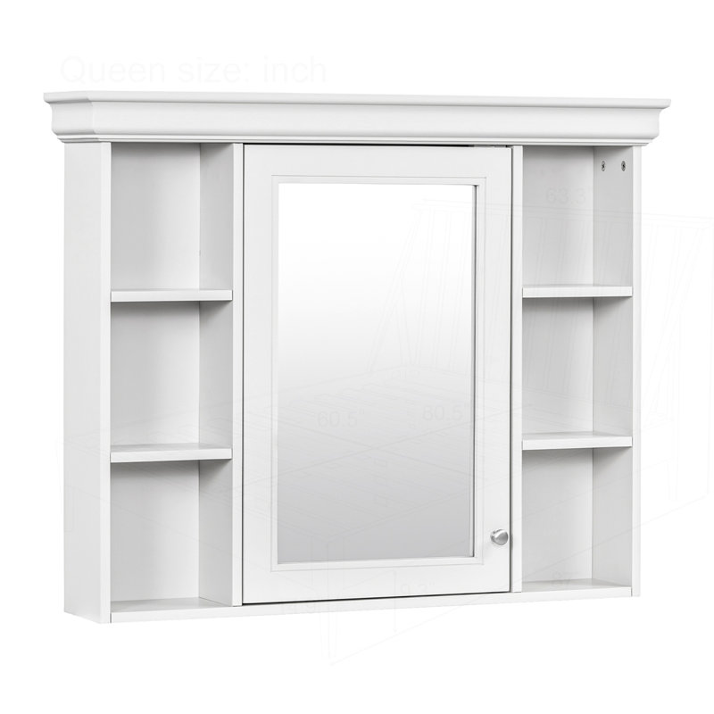 35"x 28" Wall Mounted Bathroom Storage Cabinet, White