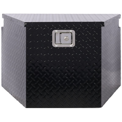 29Inch Aluminum Tool Box,Heavy Duty Truck Bed Tool Box,Outdoor Trailer Pickup Storage Tool Box,RV Storage Organizer,Underbody Box W/Lock Keys,Black 29X16.5X18.5Inch