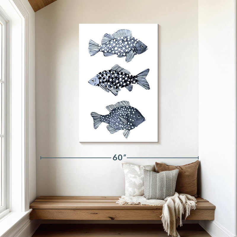 Brampt Blue Fish I, 45" H x 30" W