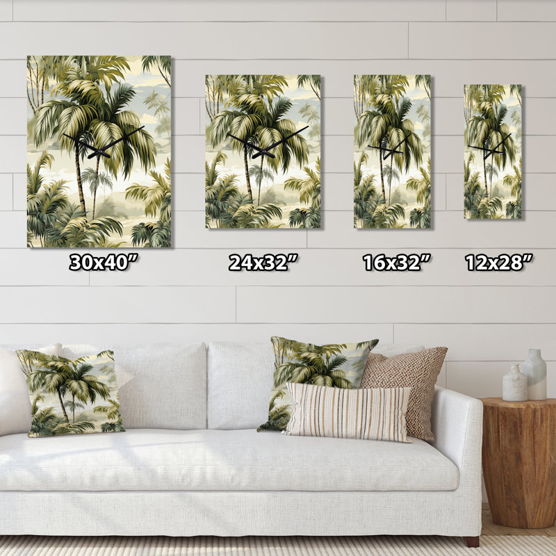 Horloge murale tropicale, horloge décorative de style île tropicale, Moyen