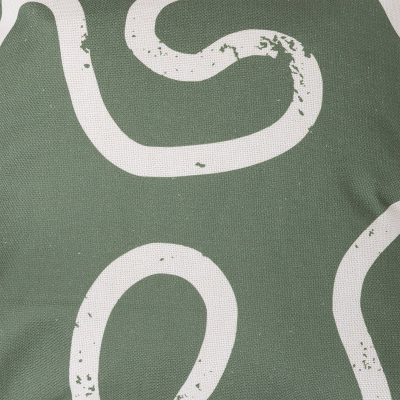 Abstract Squiggle Print Indoor-Outdoor Cushion, Multicolour