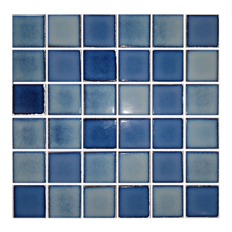 Carreau de mosaïque pour mur et piscine carré en porcelaine émaillée 2 po x 2 po Monet