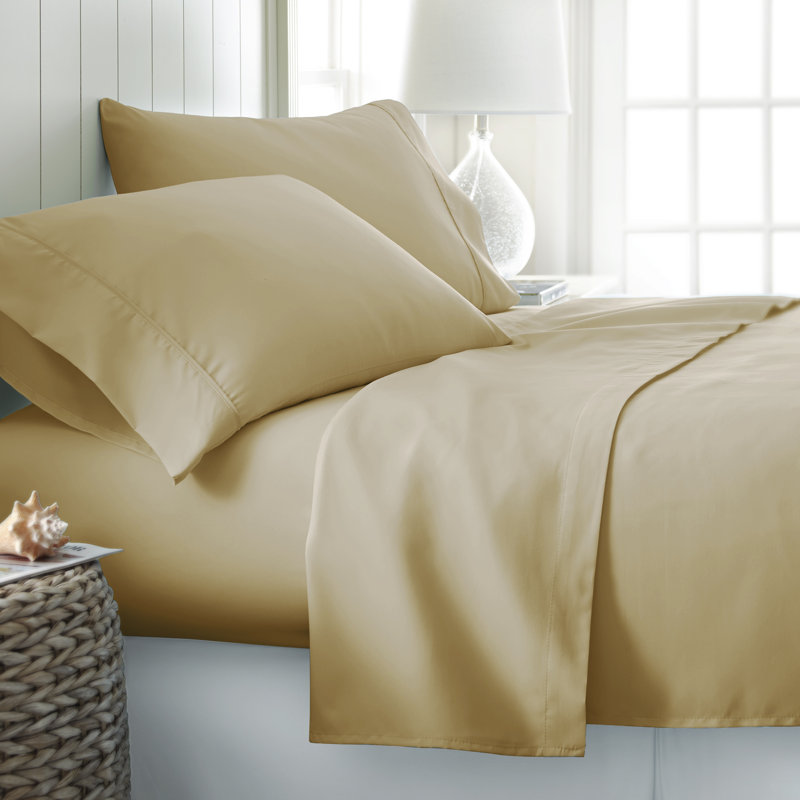 Gold Twin Ultra Soft Microfiber 4-Piece Sheet Set