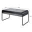 Table basse en bois aggloméré neutre gris et en acier avec tablette inférieure, style urbain industriel pour le salon