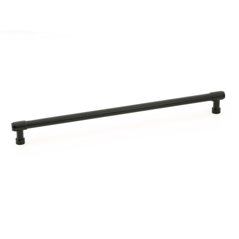 Emtek Jasper Bar Cabinet Pull, Flat Black, 12" Center To Center