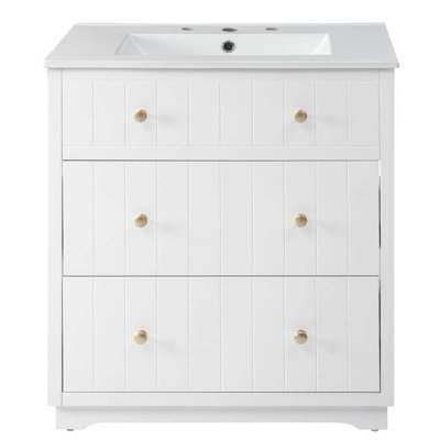 Meuble-lavabo simple 30 po avec lavabo blanc