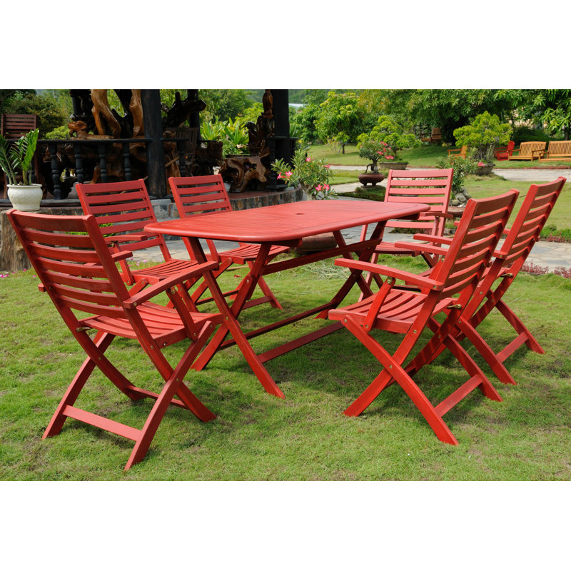 Ensemble repas 7 pièces Sabbattus, Rouge campagnard