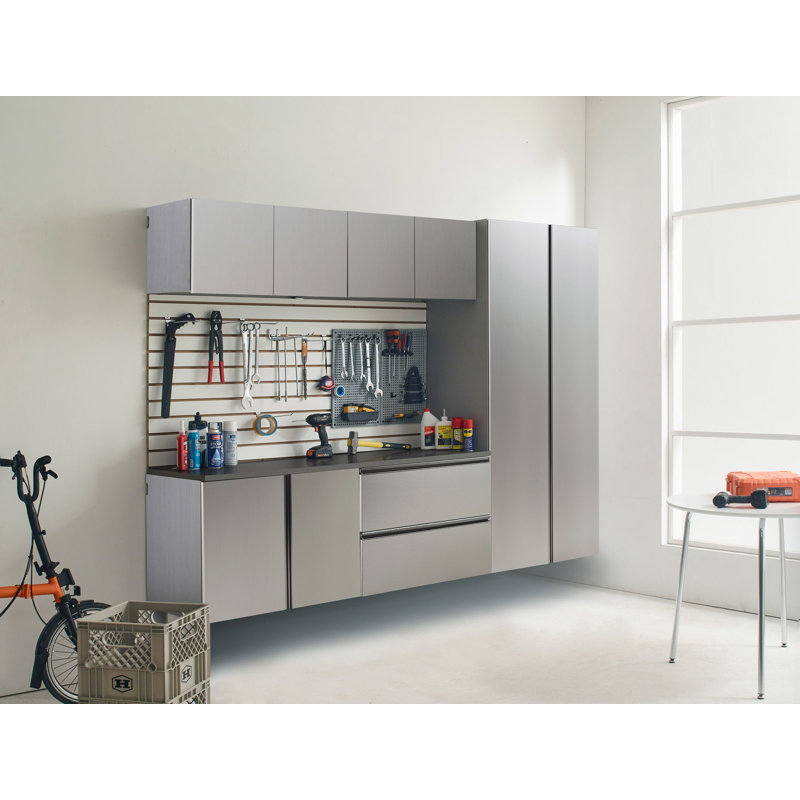 Nova Series Metallic Grey Garage Cabinet Set B