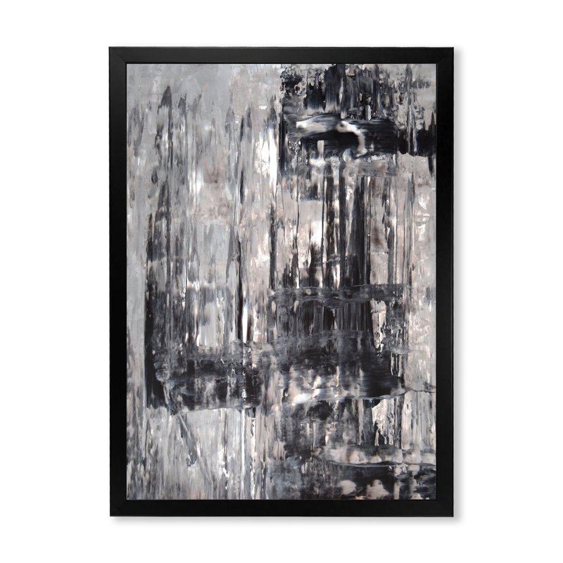 Art moderne gris et bleu II 2FDP47743, Cadre noir, H 20 po x l 12 po x P 1 po
