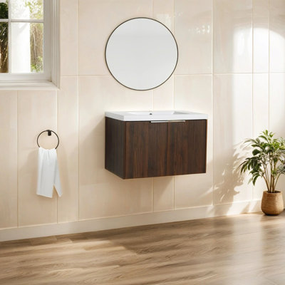Meuble-lavabo mural simple 30 po avec lavabo en résine