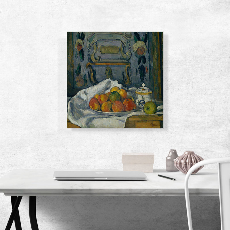 " Dish Of Apples 1876 " by Paul Cezanne Painting Print, 18" H x 18" W x 1.5" D