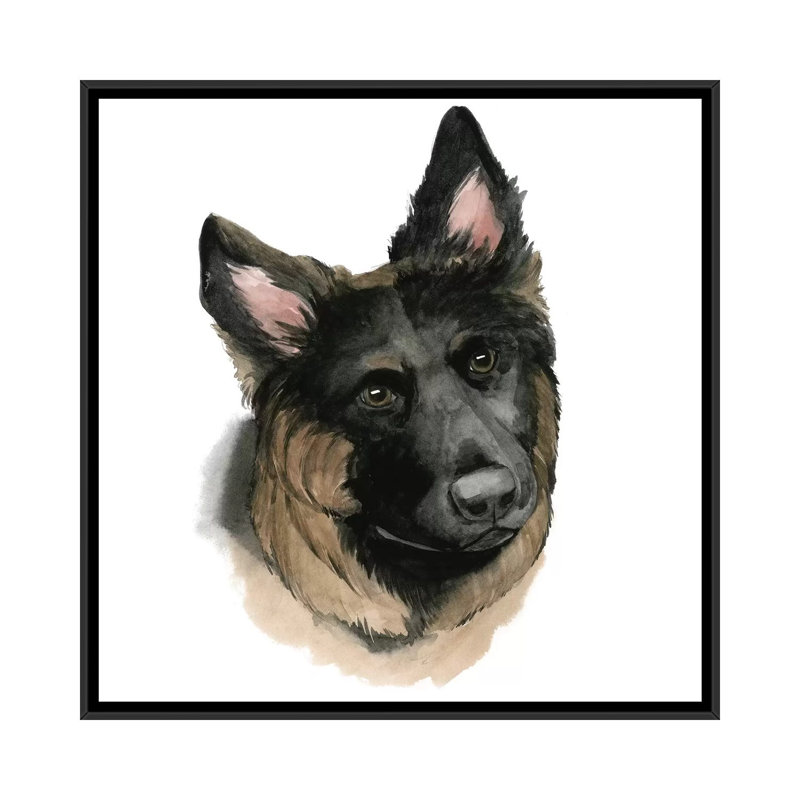 «Human's Best Friend III», impression sur toile, H 18 po x l 18 po x P 1,5 po, Toile avec cadre flottant noir, Pas de tapis