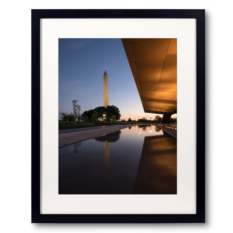 African American Museum At Dusk Print by Steven Heap, Black Framed Paper, 20" H x 16" W