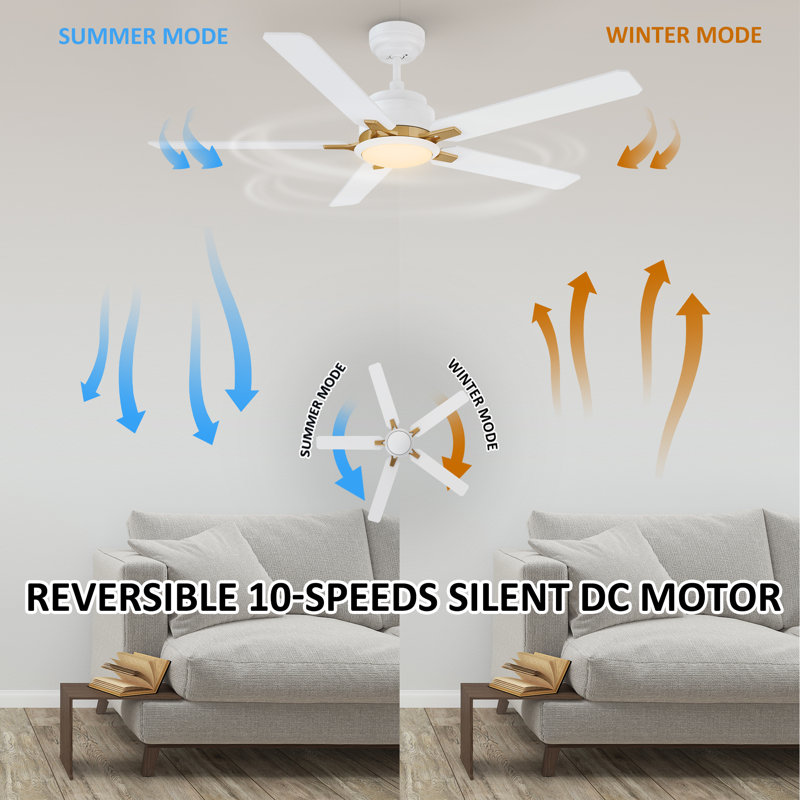 Ventilateur de plafond intelligent 52 "avec lumière
