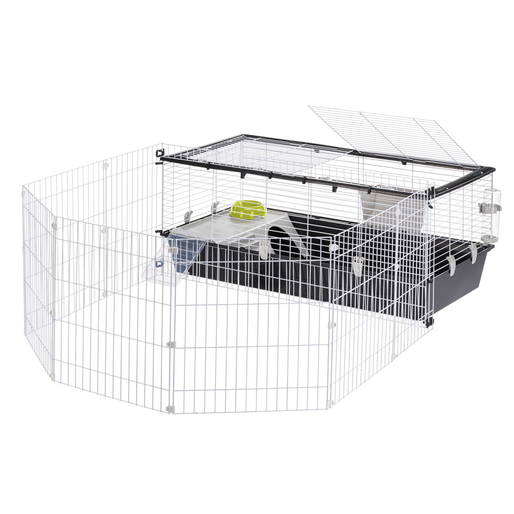 Rabbit cage best sale with playpen