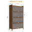 Armoire 57 portes en métal de 57 po de hauteur, avec amplement d'espace de rangement pour la chambre à coucher, le bureau, le salon, le couloir et le vestibule (noyer)