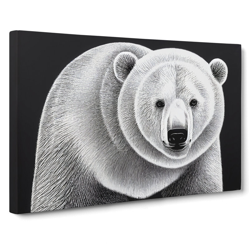Awesome Polar Bear - Wrapped Canvas, 35cm H x 50cm W x 3cm D