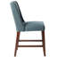 Wood Counter Stool - Blue Seat, High Density Foam, 24 Lb, 26.5"w X 41.5"h Frame Chair Finish Upholstery Foam Bronze Assembly Required-834276177-834276182-834276179