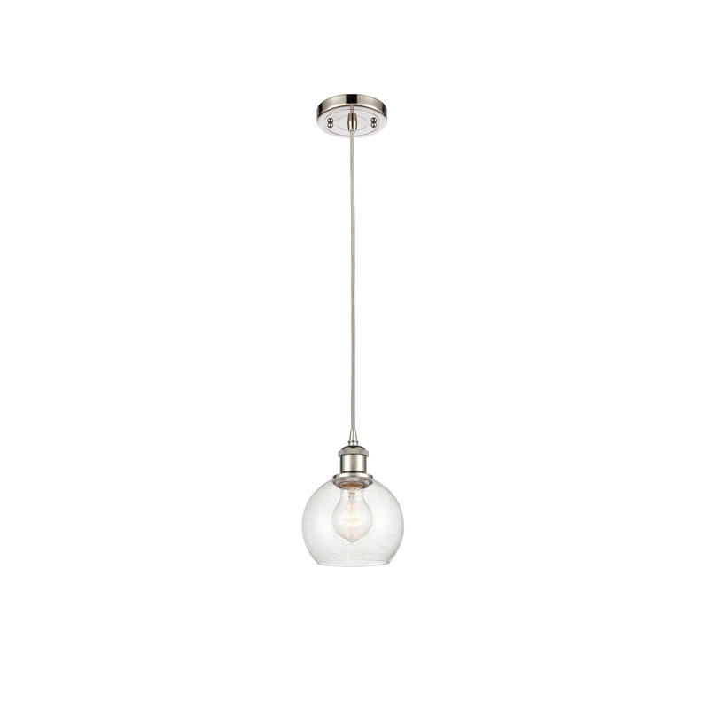 Luminaire suspendu sphérique 1 lumière Roxane, Ampoule non incluse, Nickel poli
