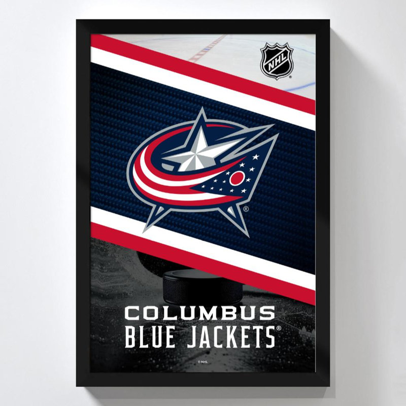 «Columbus Blue Jackets NHL», art mural, H 36 po x l 24 po, Acrylique encadré, Noir