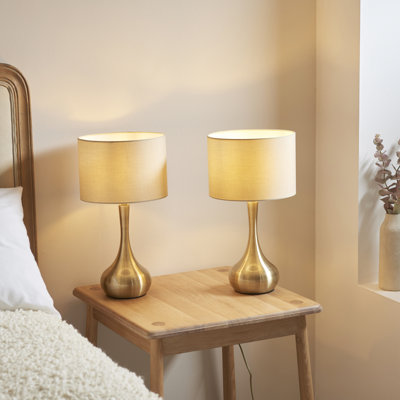 Teneyck 42Cm Brass Table Lamp Set