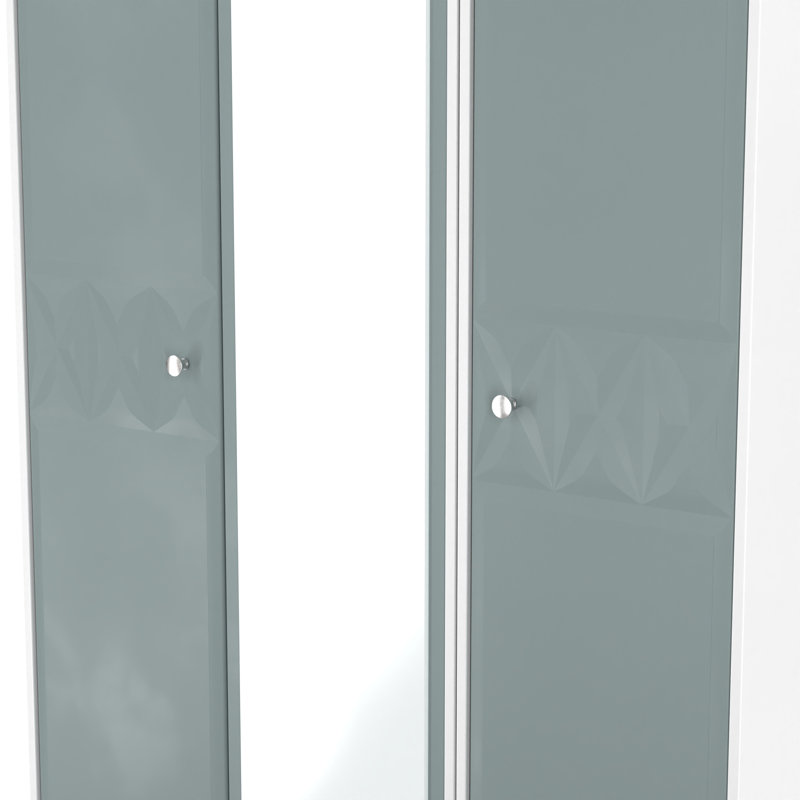 Ceinwen Manufactured Wood Wardrobe, Duck Matt/White
