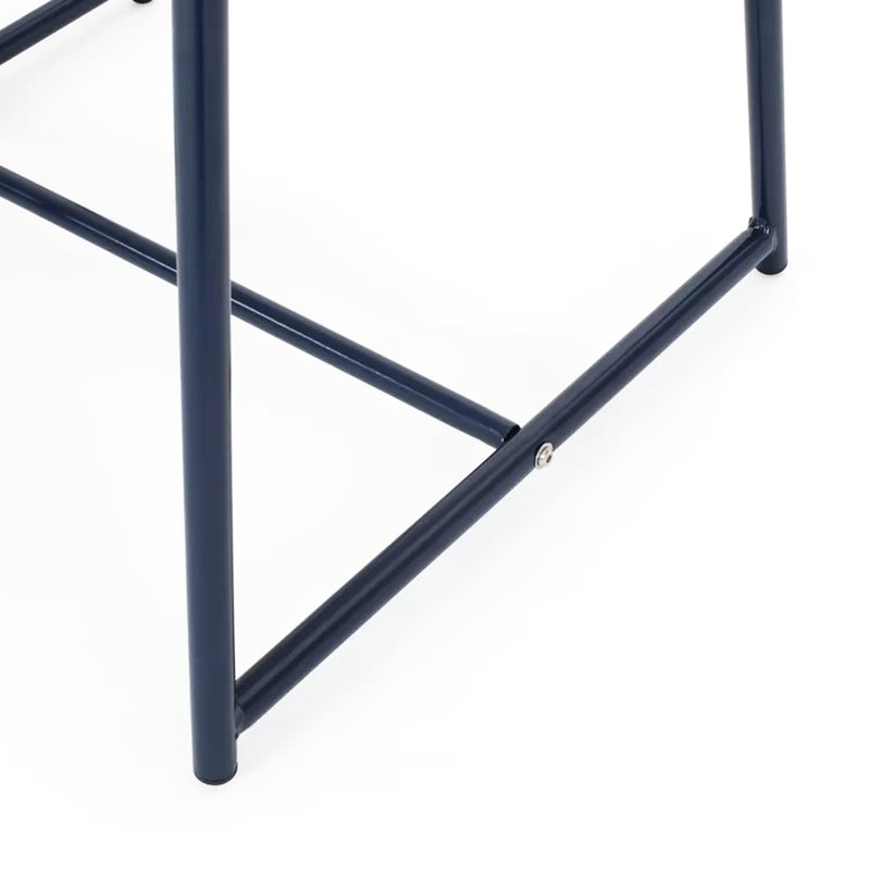 16.52" H Navy Iron Side Table, Modern With Weather- Feature And Durability, 19.63" W X 18.24" D, Assembly Needed 19.63"W 18.24"D H, Iron, Weather-,