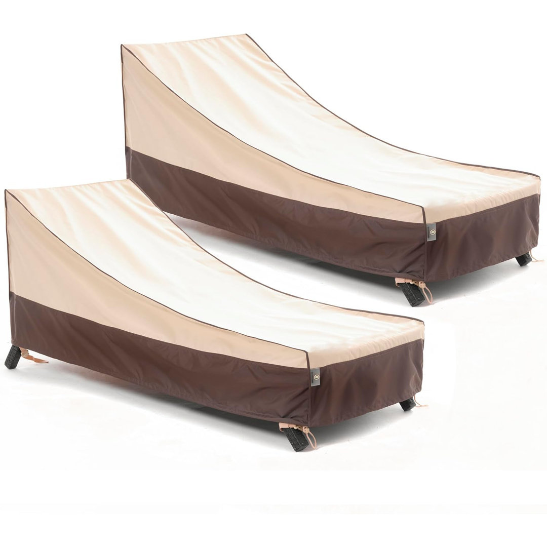 Premium Waterproof Outdoor Patio Chaise Lounge Covers : Latest Rip-Stop Fabric, 3-Year Warranty (Set of 2) F&J Outdoors 