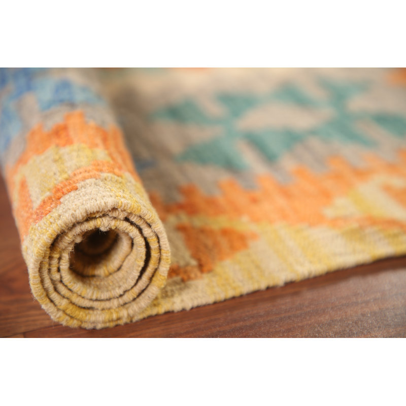 Tapis décoratif géométrique kilim oriental 4 x 6