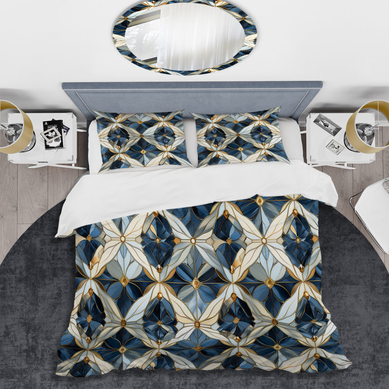 Literie à motif rétro en marbre, Housse de couette pour très grand lit et 2 très
