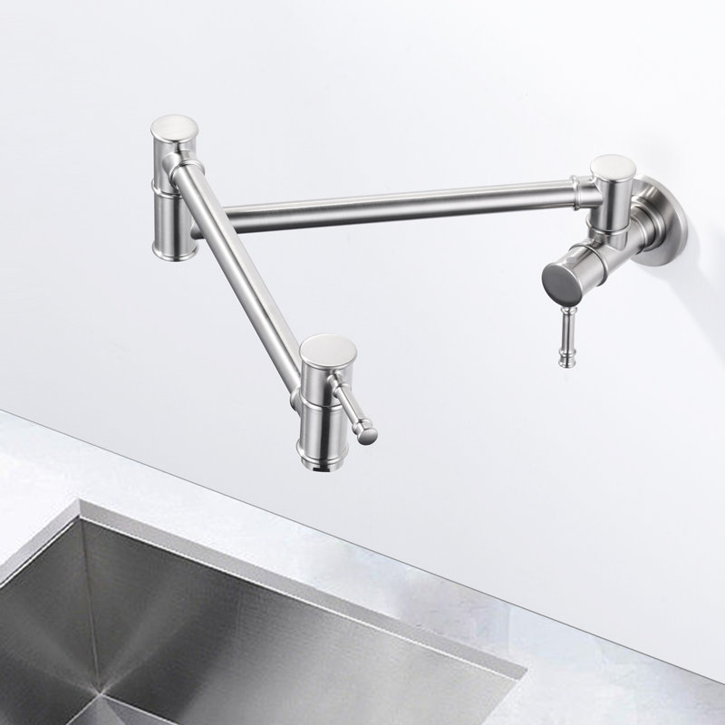 Robinet de cuisine mural, Chrome poli