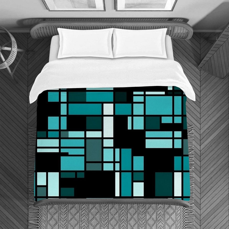 Polyester Geometric Shapes Duvet Cover, Twin Duvet Cover