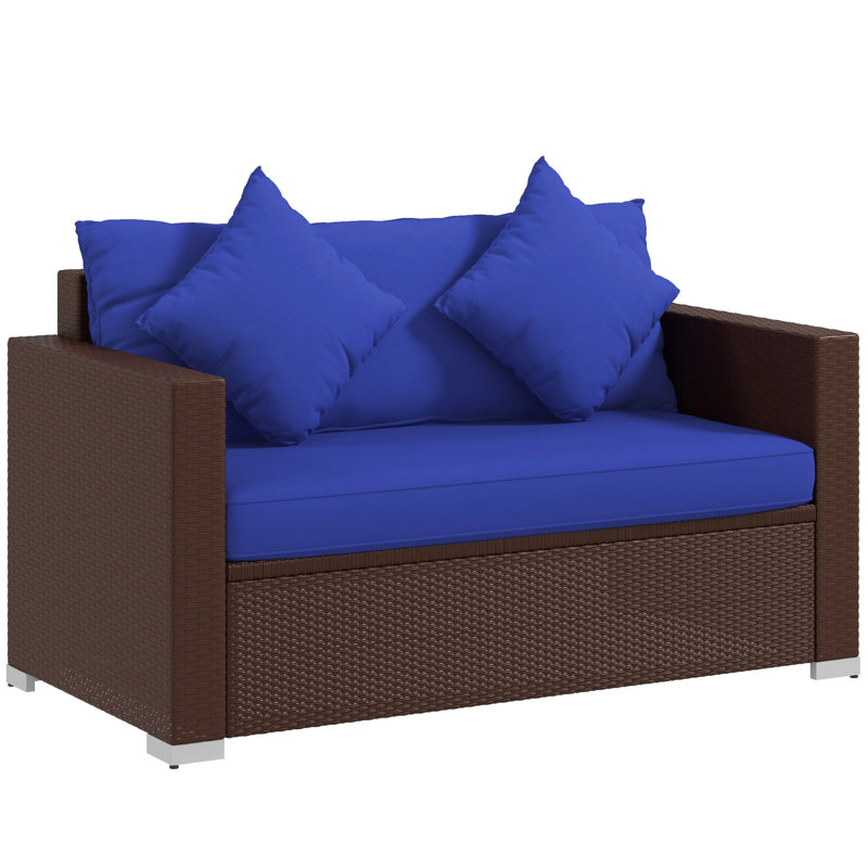 With Modern Design And Cushioning - Blue For Patio, Backyard, Garden, Poolside Pe Patio Construction Comfy Seating Porch, Poolside,