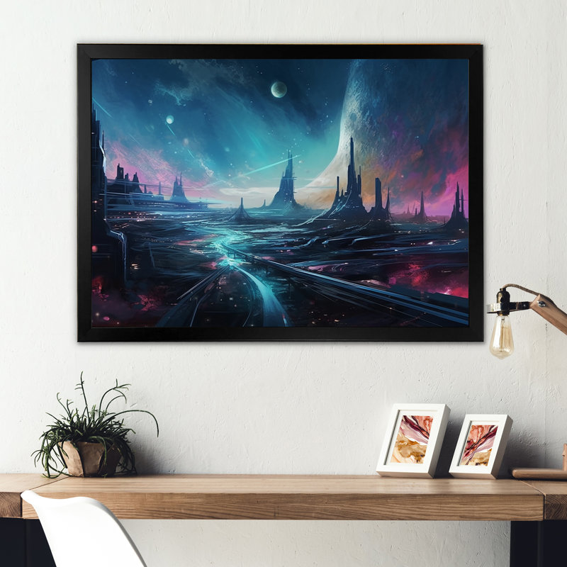 Imagine Space III " Imagine Space III ", Black Closed Corner Framed, 12" H x 20" W x 1" D