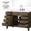 48 po M 1 meuble-lavabo avec miroir 46, conception à six tiroirs, plateau en quartz blanc et tablette ouverte-720830590